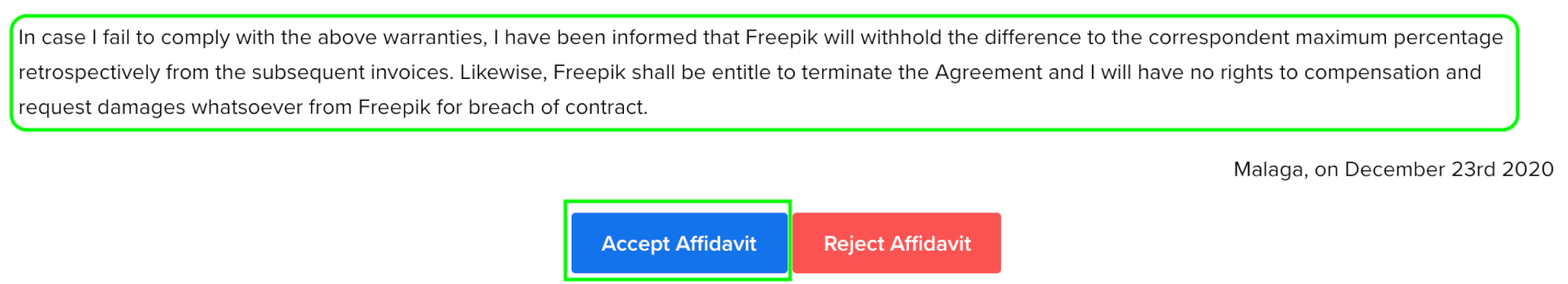 Accept Affidavit - принять Аффидевит между Фрипик и контрибутором Accept Affidavit - принять Аффидевит между Фрипик и контрибутором