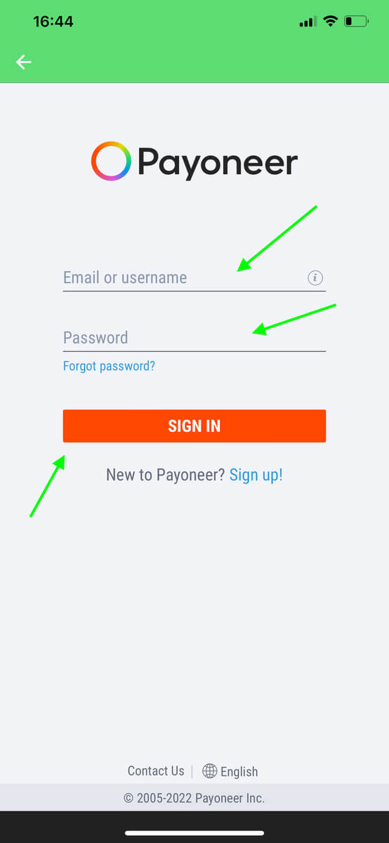 идентификация пользователя payoneer в приложении приват 24