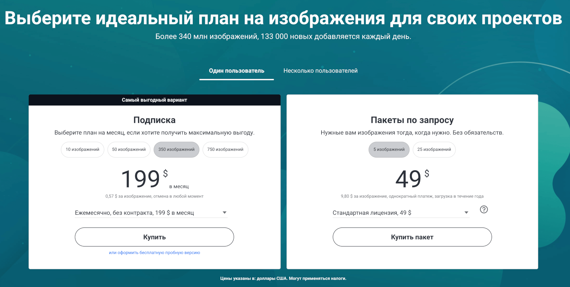 цены на покупку фото со стока